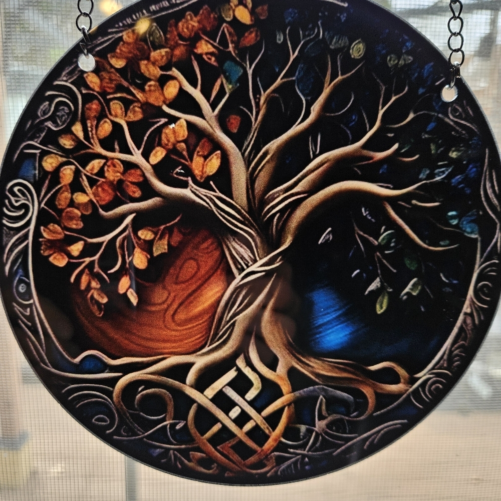 Dramatic Two Season Tree Suncatcher - Picture 2 of 7